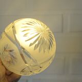 Ensemble de 3 abat-jour vintage en cristal taillé, globes soufflés à la main, années 1960