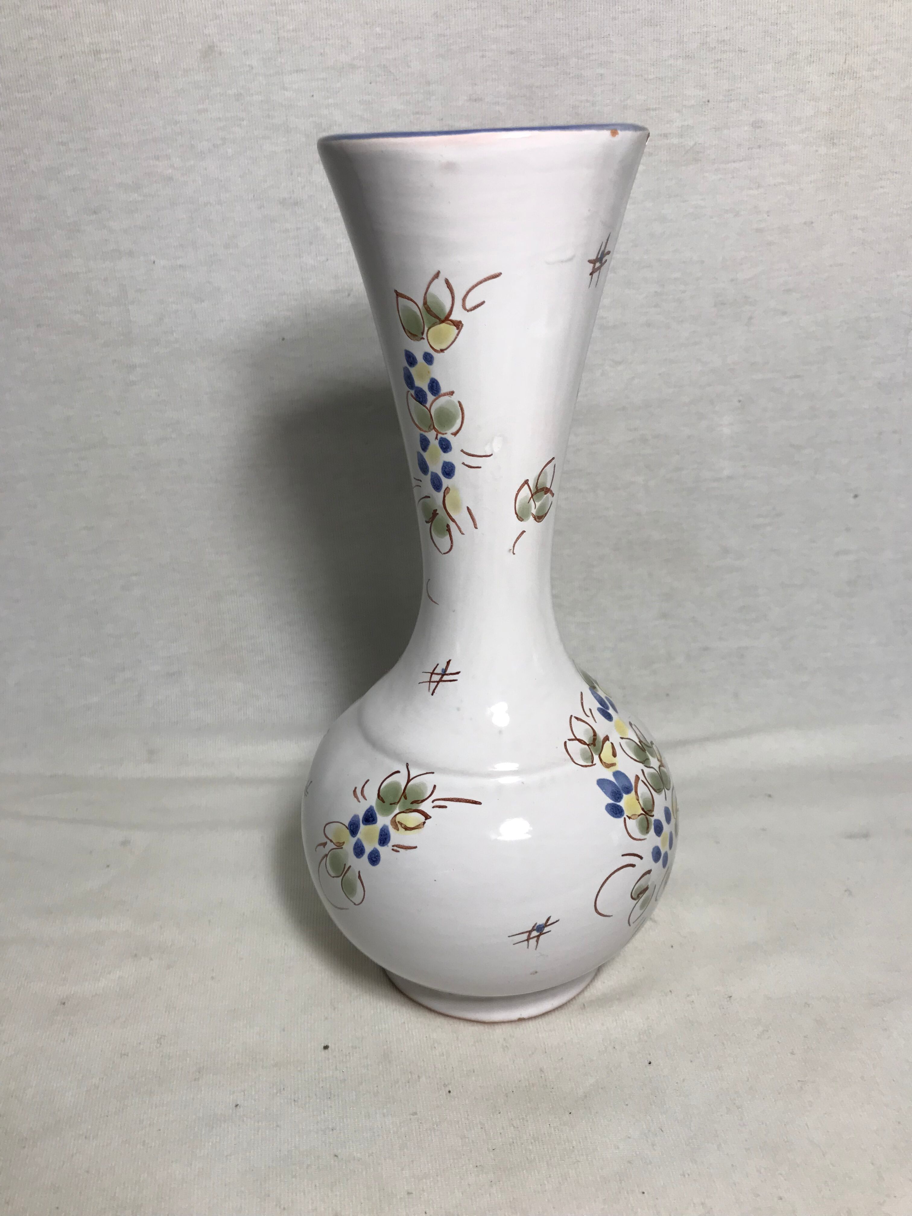 Former Moustiers white painted ceramic vase