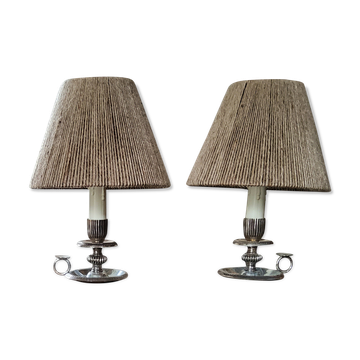 Paire de lampes bougeoirs