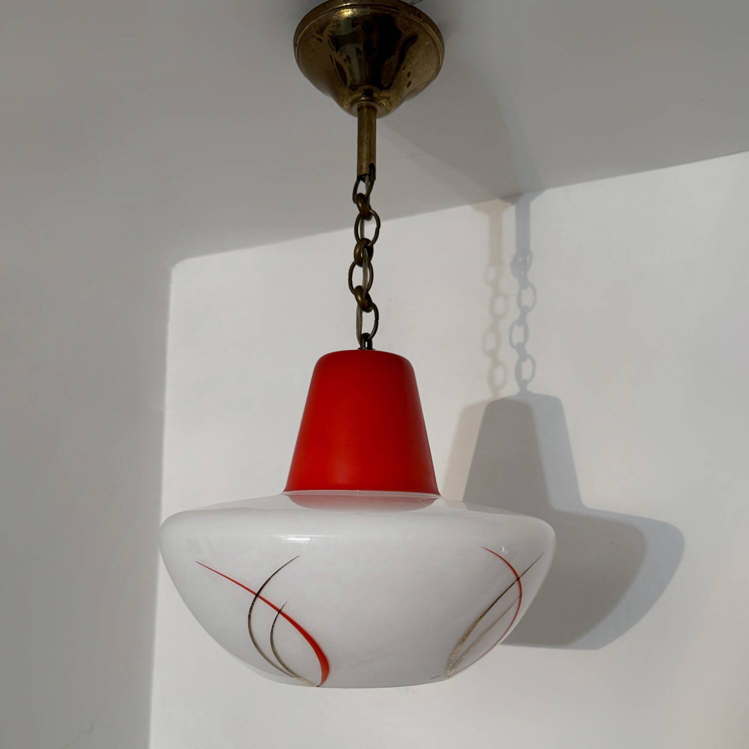 Opaline chandelier from the 60s