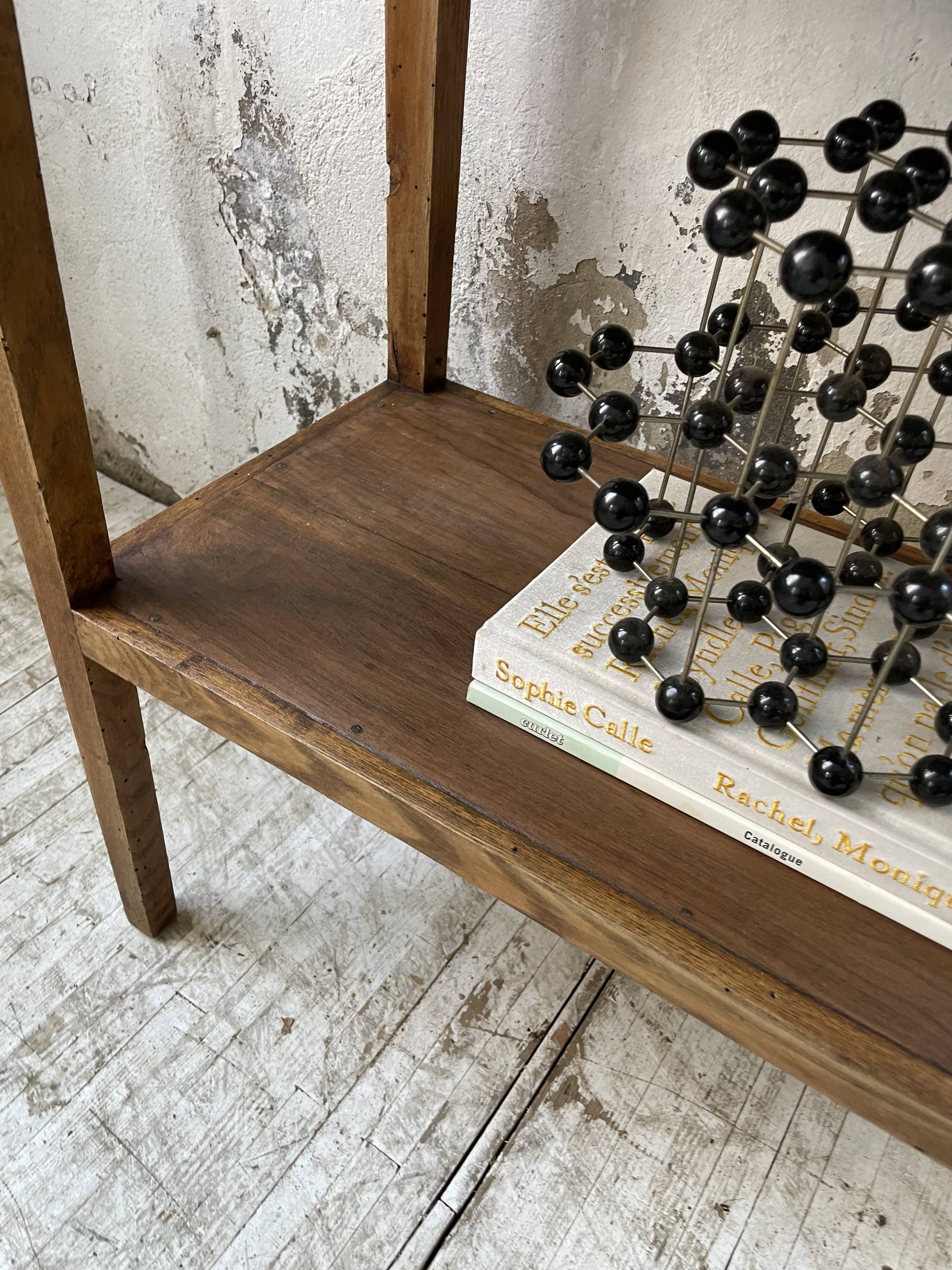 Oak spindle leg console table