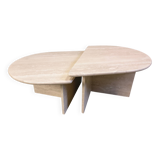 Pair of vintage travertine coffee tables or side tables, 1970s