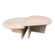 Paire de tables basses en travertin vintage ou tables d'appoint, années 1970