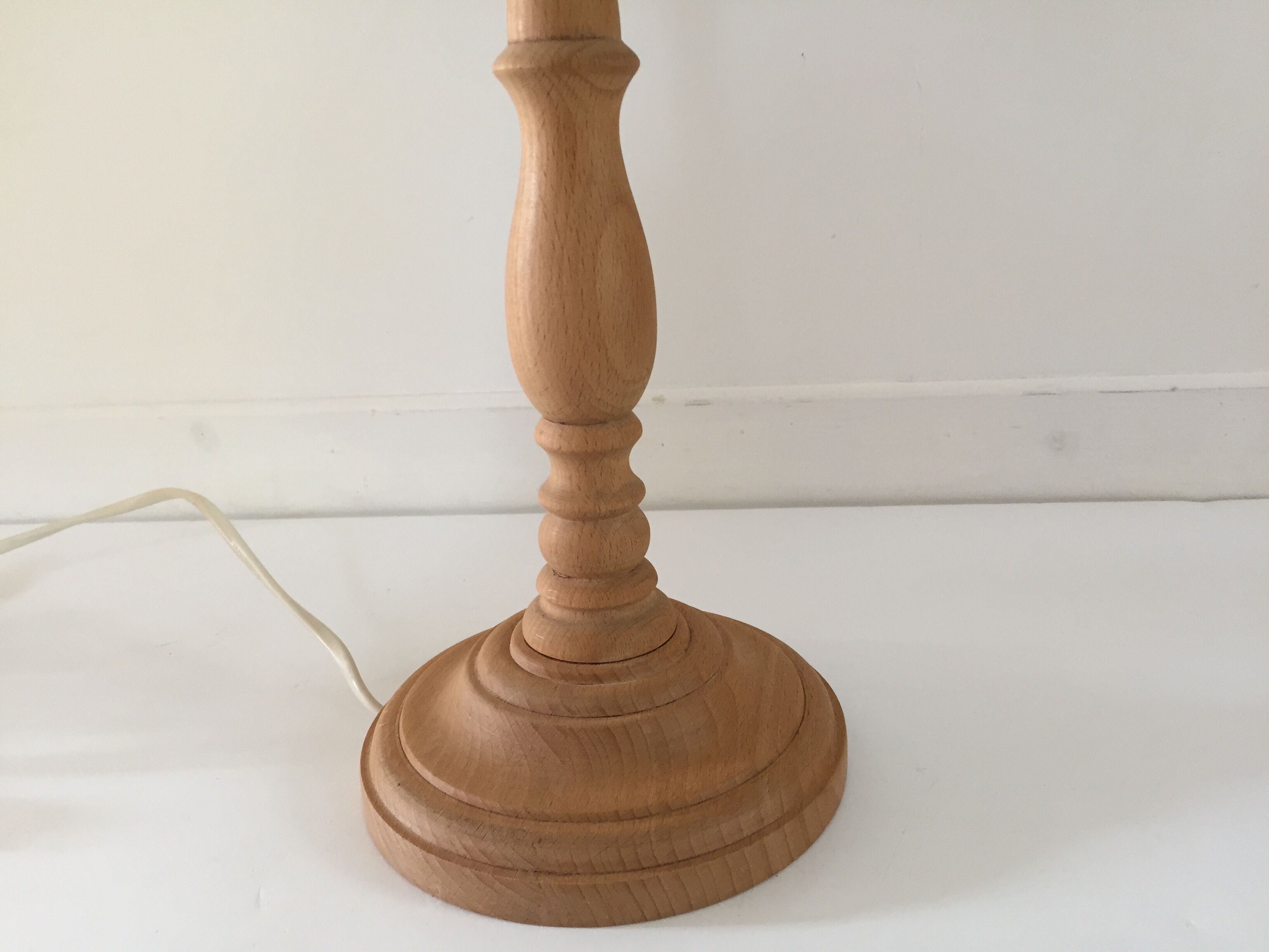 High lamp in vintage turned wood