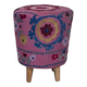 Modern Handwoven Uzbek Suzani Ottoman Footstool