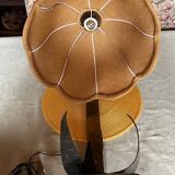 Vintage wrought iron burlap table lamp