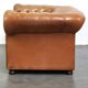 Chesterfield 2-seater sofa in light brown/cream English cowhide leather
