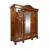 Armoire Jugendstil Art Nouveau en noyer et pin - 1900-1915
