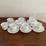 9 coffee cups arcopal model forget-me-not.