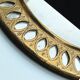 Round Moroccan mirror in openwork chiseled brass - vintage mirror 32 cm