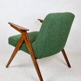 Fauteuil en tissu vert par Józef Chierowski, années 1970