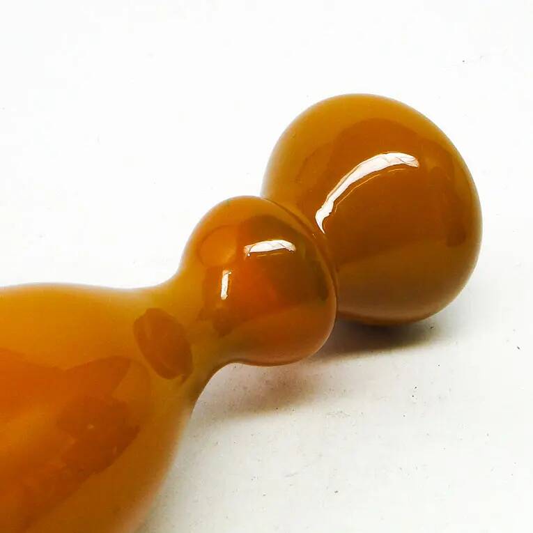 Angel vase, mid-century modern, orange glass, designed by S. Sadowski, Poland, 1970s