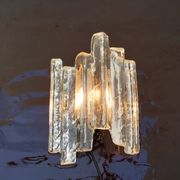 German glass wall sconce from Fischer Leuchten, 1970s