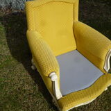 Set two chairs shabby chic fabric yellow