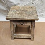 Small teak stool with 1 drawer