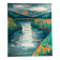 Cours d’eau entre les collines fleuries, signé R Godelier