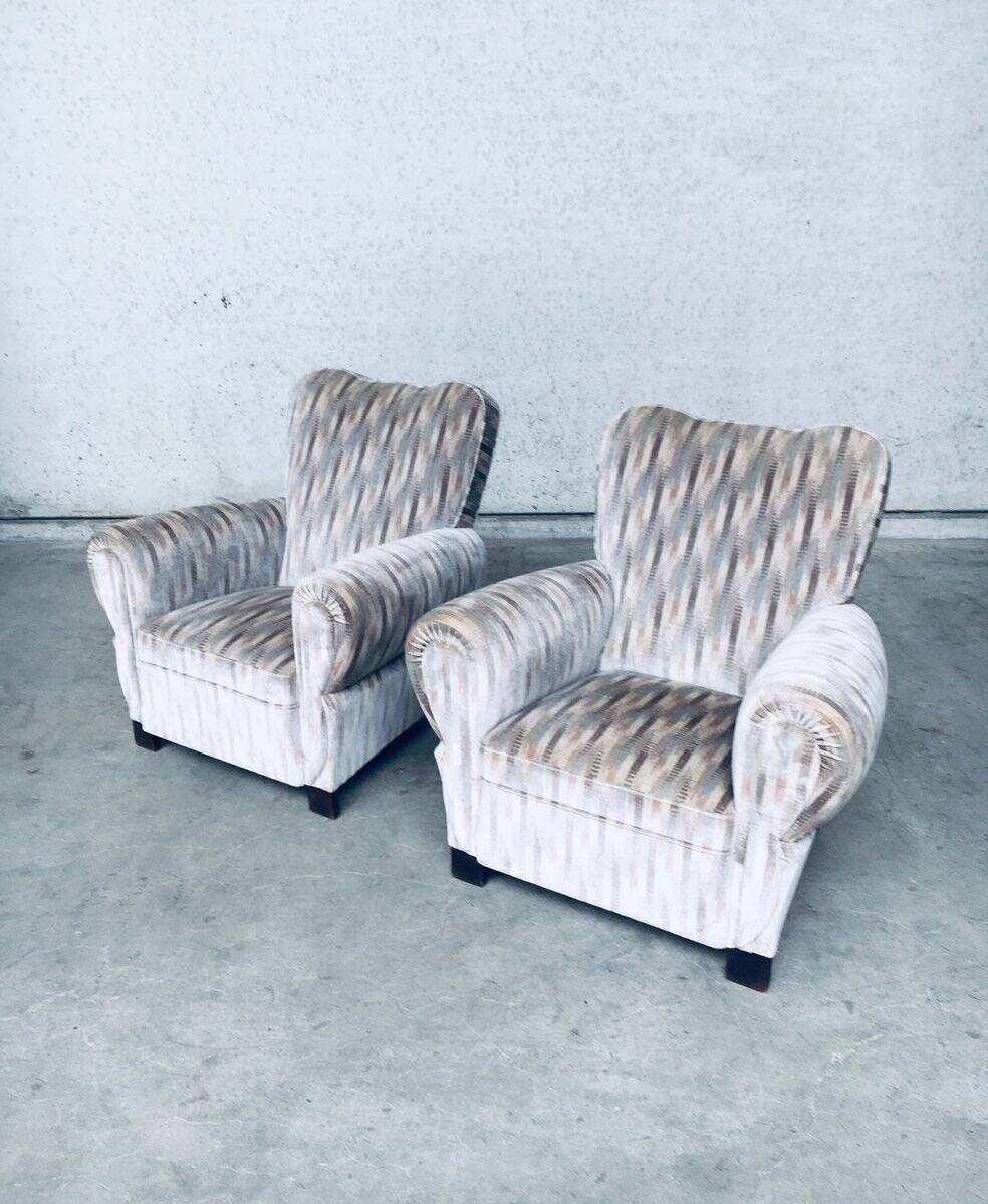 Set of Art Deco armchairs, Belgium, 1940s