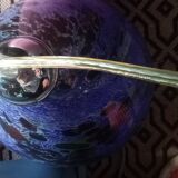 Suspension  en verre moucheté  bleue
