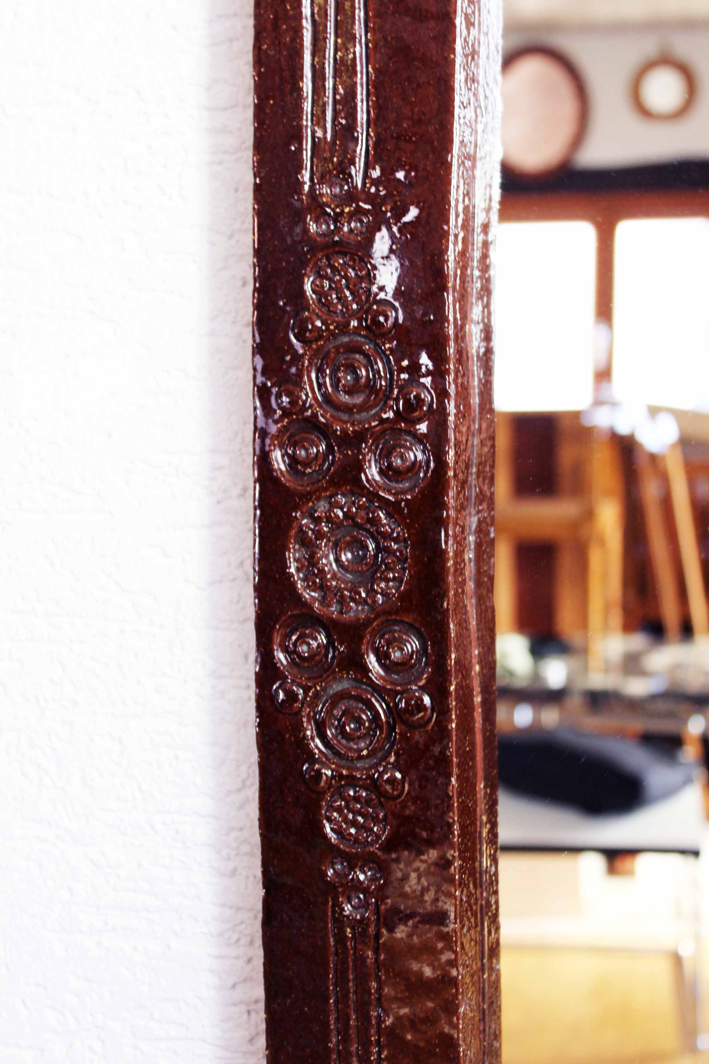 1960s ceramic mirror - 80x45cm