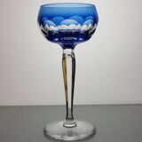 Set of 6 Val Saint Lamb crystal colored wine glasses