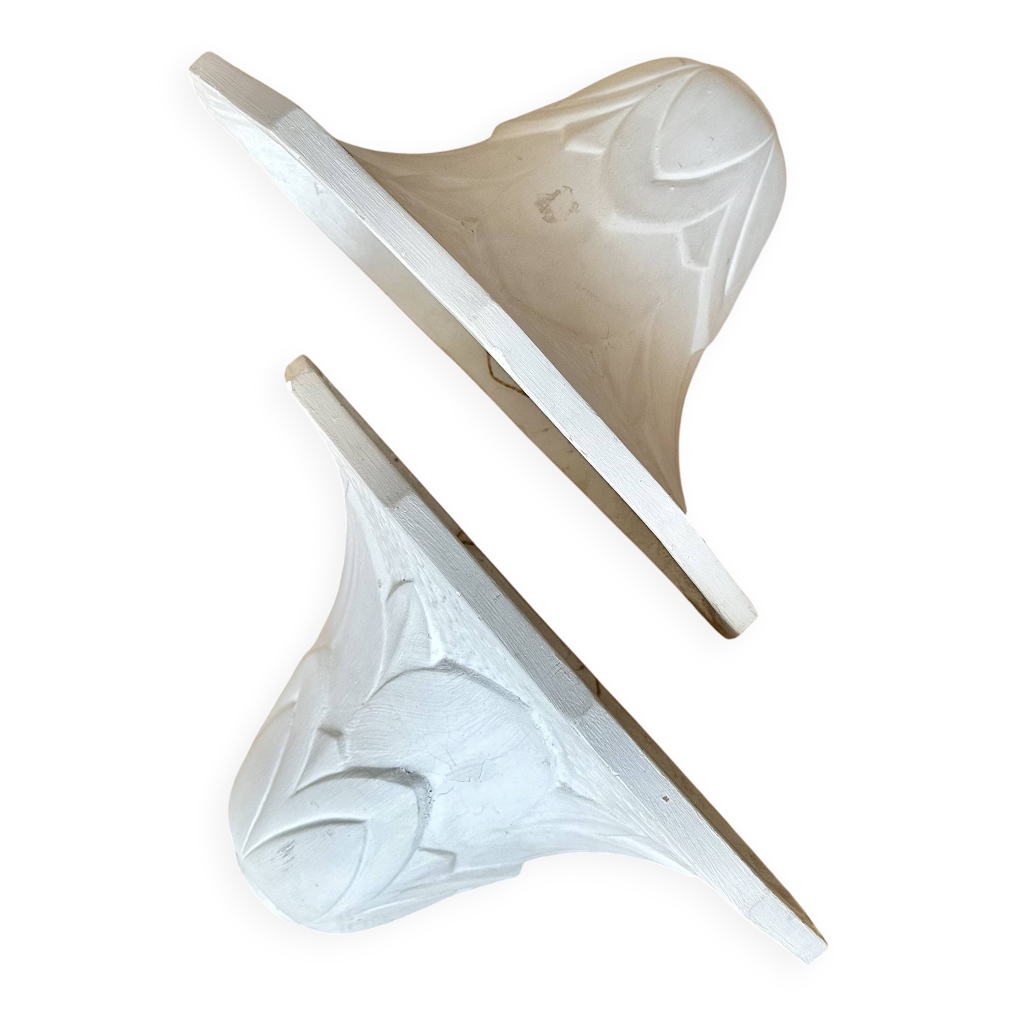 Pair of plaster wall sconces, palmette decoration, 20th century