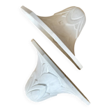 Pair of plaster wall sconces, palmette decoration, 20th century