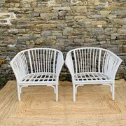 Salon rotin blanc