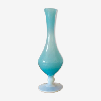 Blue opaline glass soliflore