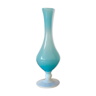 Blue opaline glass soliflore