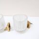 Carl Fagerlund for Orrefors Pair of wall lights in brass and glass Sweden 1960