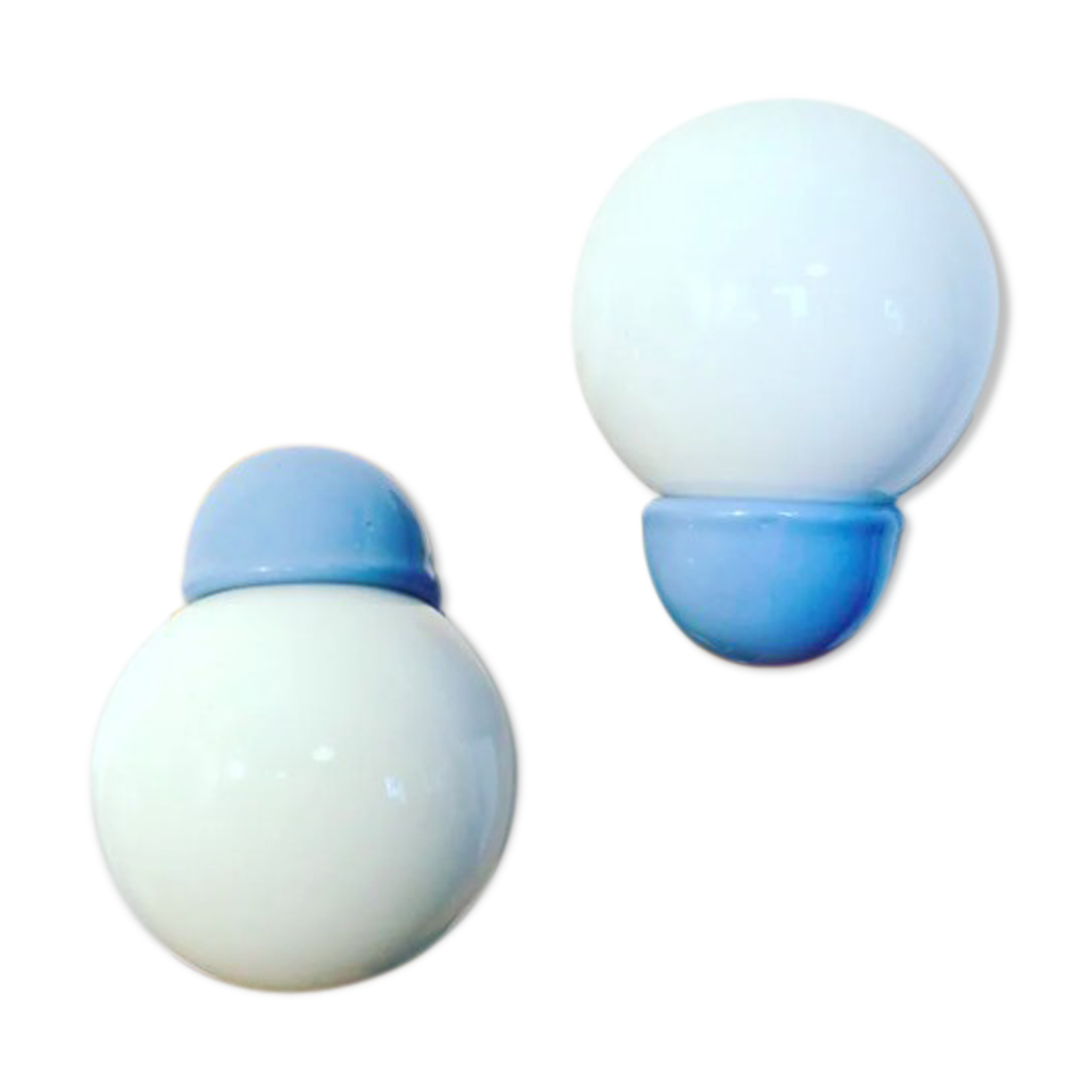 Pair of porcelain wall lamps