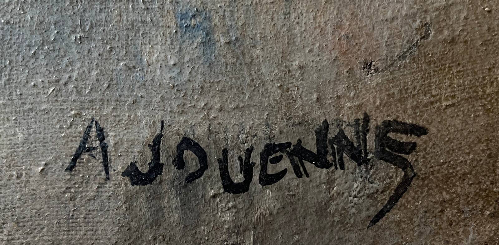 Antique HST painting "Still life: breakfast" signed A. Jouenne + ca