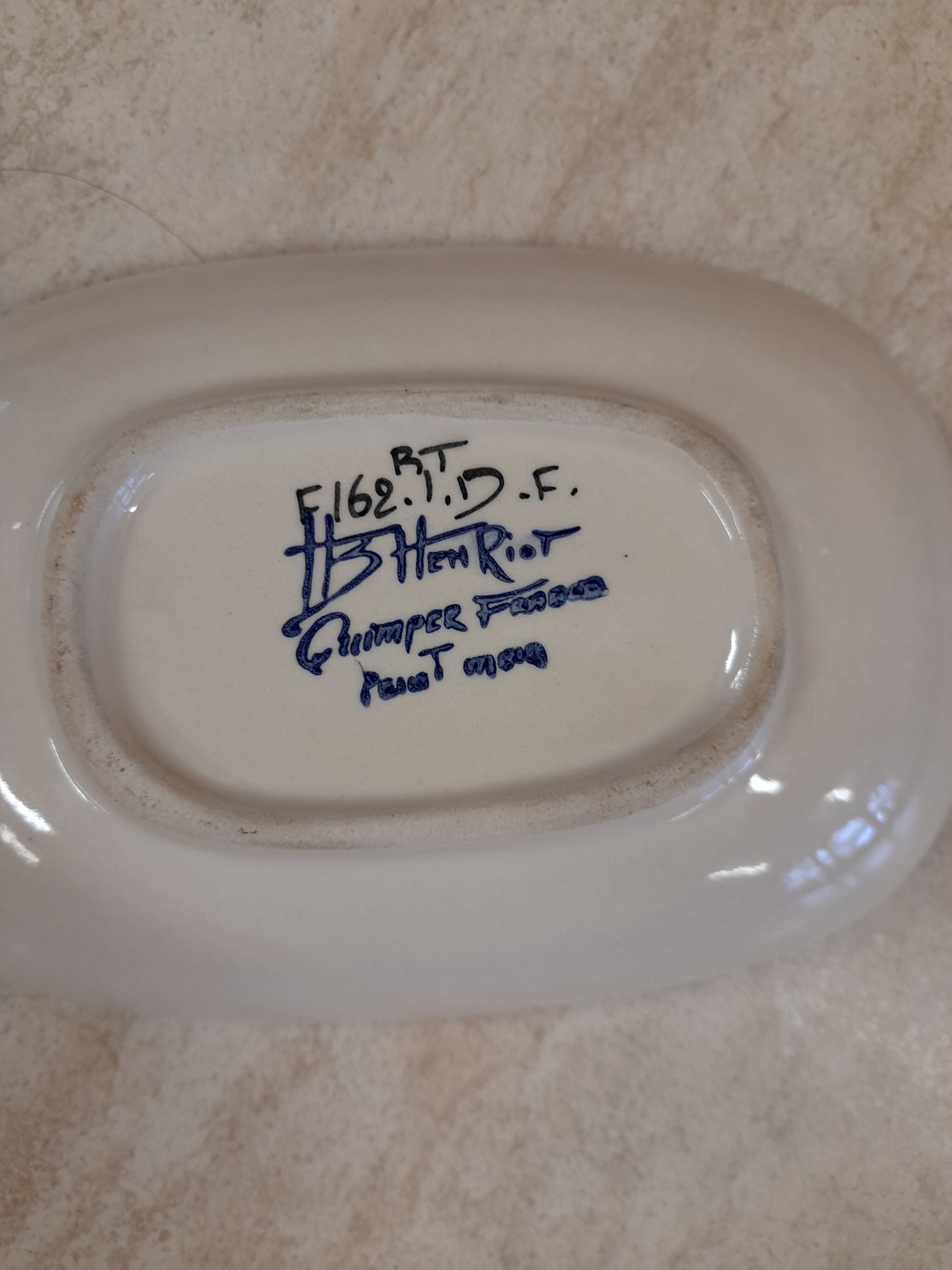 Ravier empty earthenware pocket by Henriot Quimper