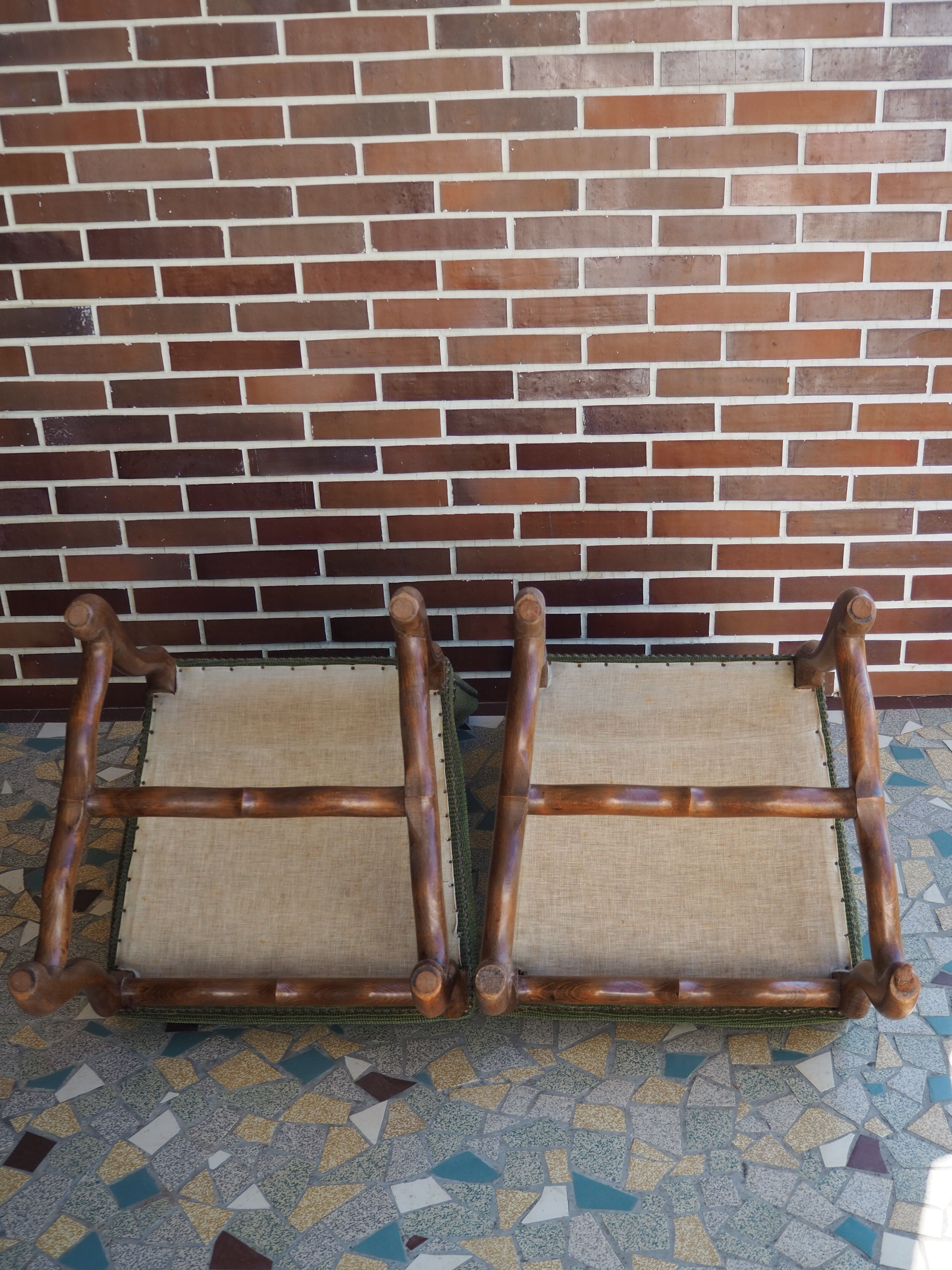 A pair of Louis XIII-style sheep bones chairs