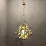 Italian tole flower chandelier, 1960s