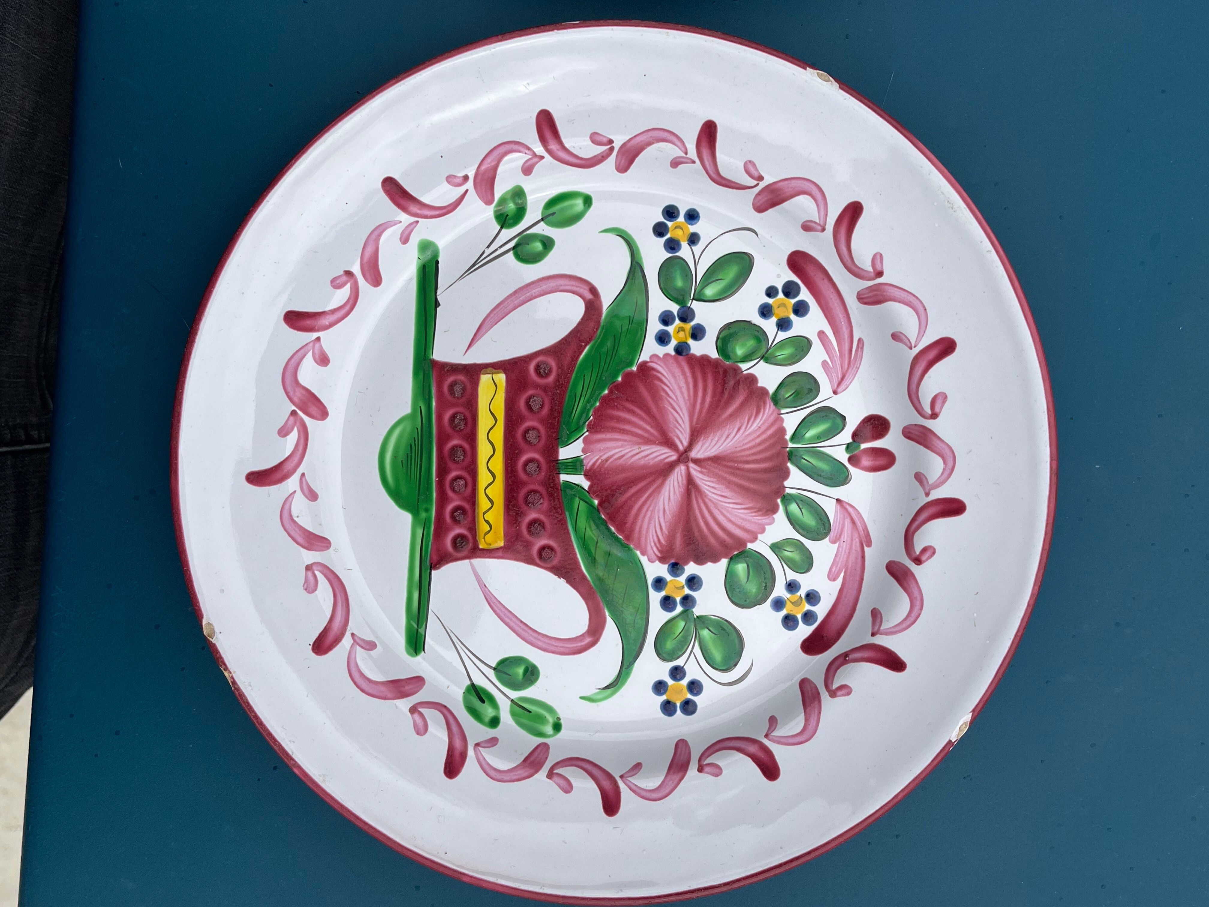 Two very old earthenware plates from the East.