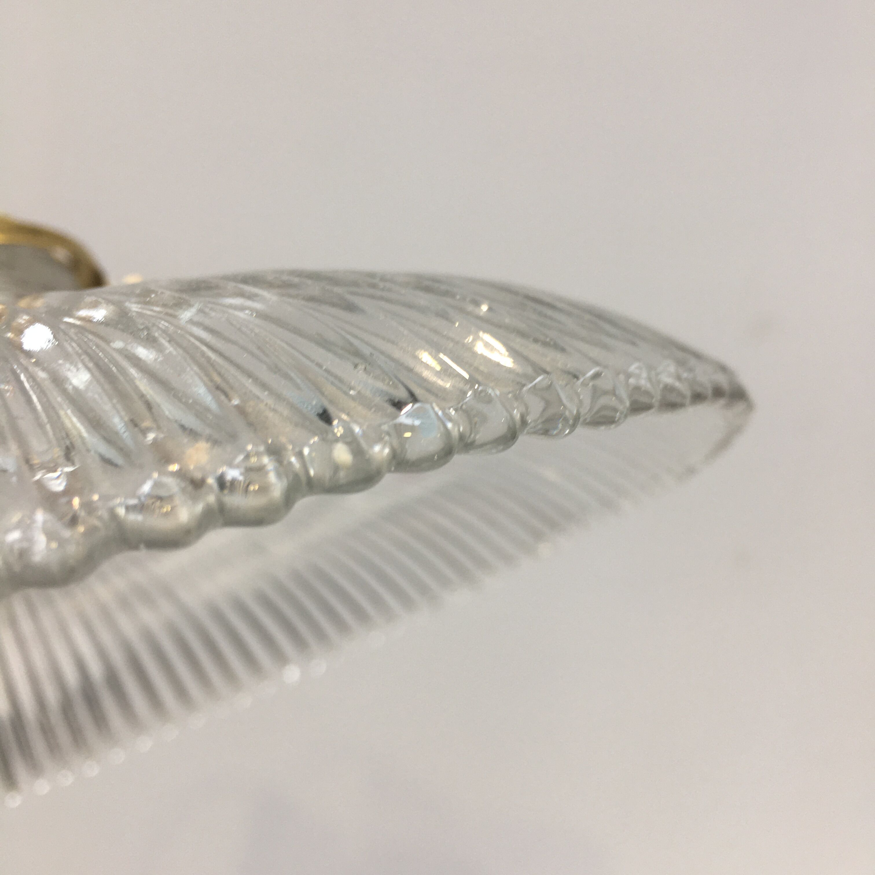 Vintage holophanous glass pendant lamp