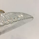 Vintage holophanous glass pendant lamp