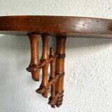 Wooden wall shelf, bamboo sculpture