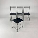 Set of 4 Postmodern Italian Dining Chairs, 1980s