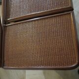 Vintage dressing table/chest - woven rattan - 5 drawers - mirror - 1960s/70s