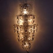 Large Crystal Glass Flush Mount from Kinkeldey, Germany, 1970s