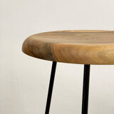 Bar stool in steel and walnut