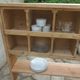 Vintage pitch pine craft furniture, 20 lockers, 2 mobile shelves