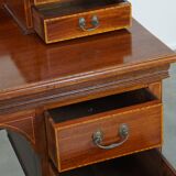 Original English Empire style desk with intarsia inlaid wood, 19th century