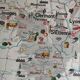 Vintage school map mdi FRANCE Corsica Massif Central