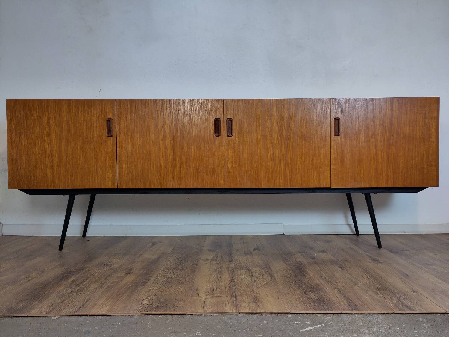 Scandinavian teak and metal sideboard