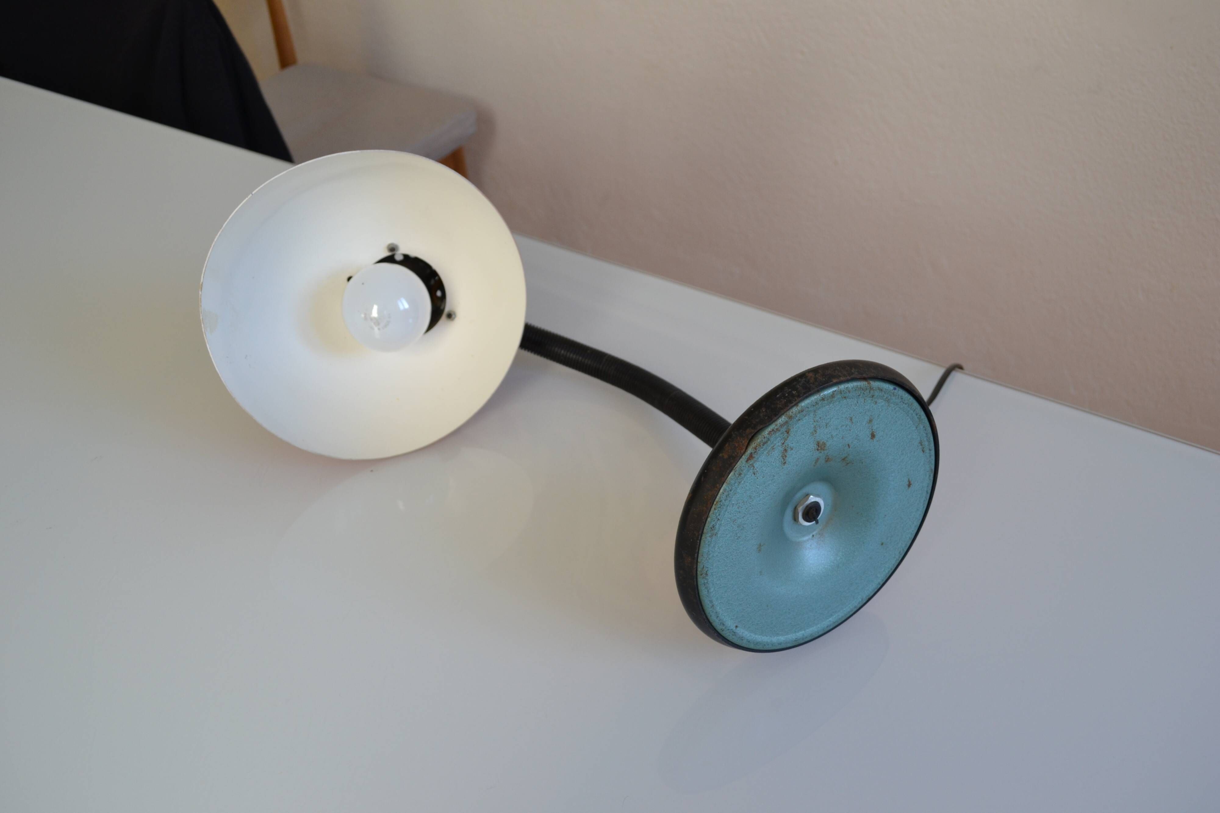 Vintage Aluminor France orange lamp from the 70s 1970