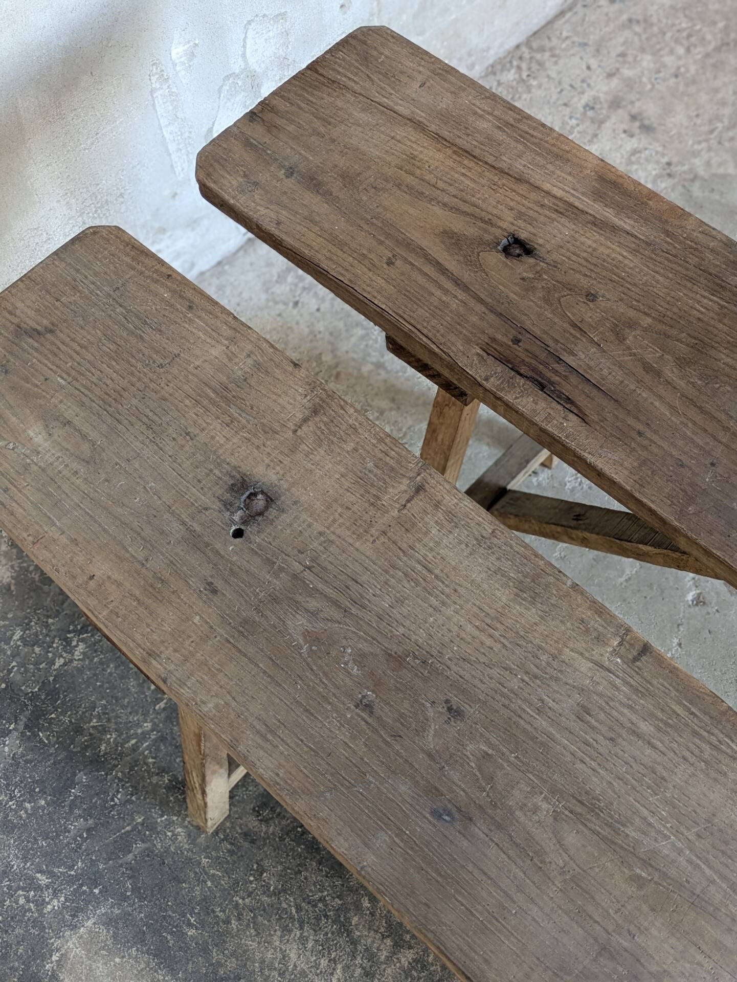 Pair of antique oak benches