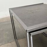 Postmodern perforated metal nesting side tables from Ikea, 1980s, set of 2.
